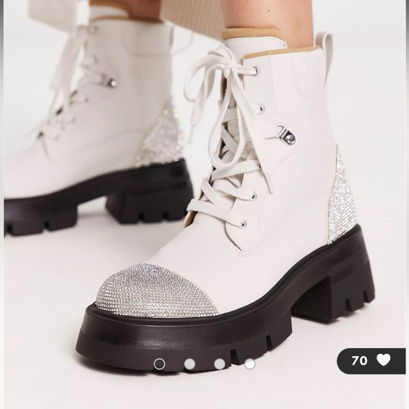 Rhinestone Combat Boots - size 7 (Euro) - Picture 4 of 5